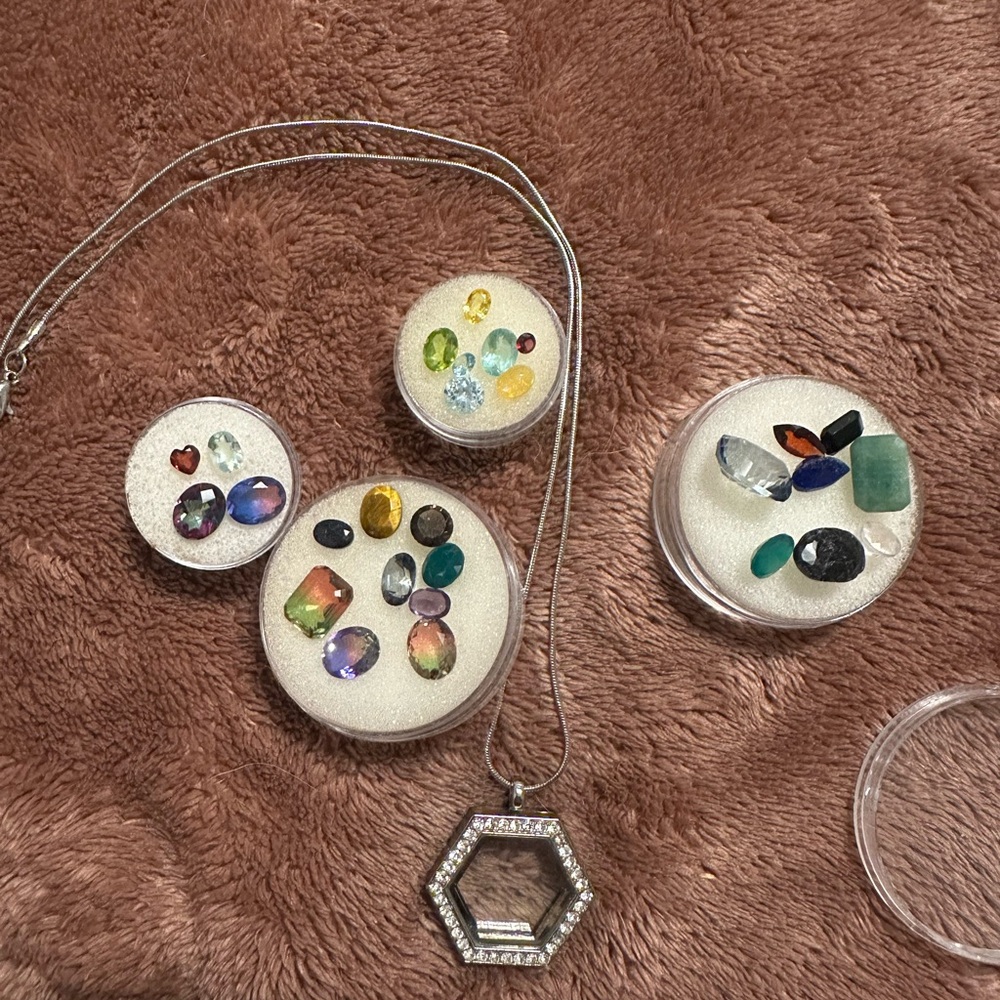 Colorful Gemstone Collection with Necklace